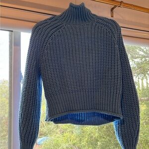 Women's Bright Blue Turtleneck Sweater